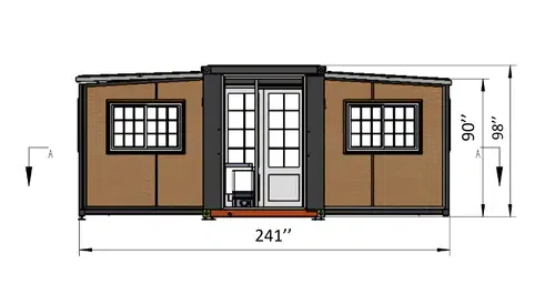 19x20 FT Prefab House | 2 Bedroom 1 Bathroom Expandable Tiny Home | Modern Modular Container Home