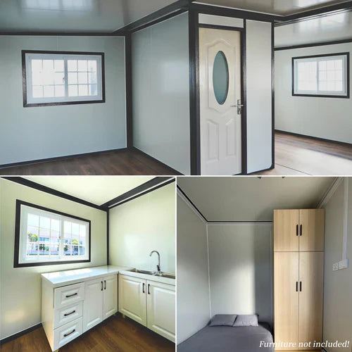 19x20 FT Prefab House | 2 Bedroom 1 Bathroom Expandable Tiny Home | Modern Modular Container Home